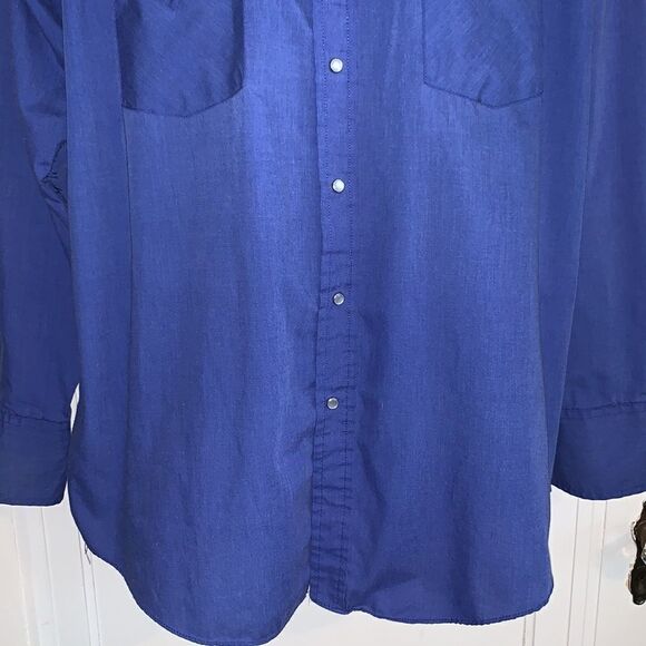 Vtg Plains Western Wear blue snap up shirt - Picture 4 of 10